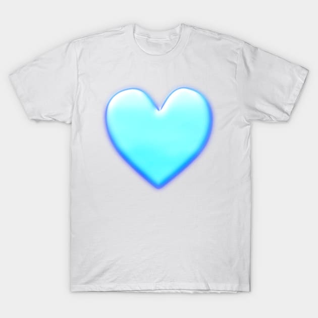 Big Light Blue Heart T-Shirt by SpieklyArt